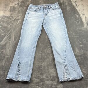 American Eagle 90s Bootcut Light Wash Front Slit Denim Jeans 4 Regular